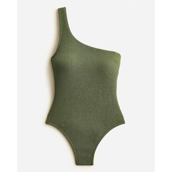 J. Crew Green Textured One-Shoulder One-Piece Size 22 - Picture 1 of 11